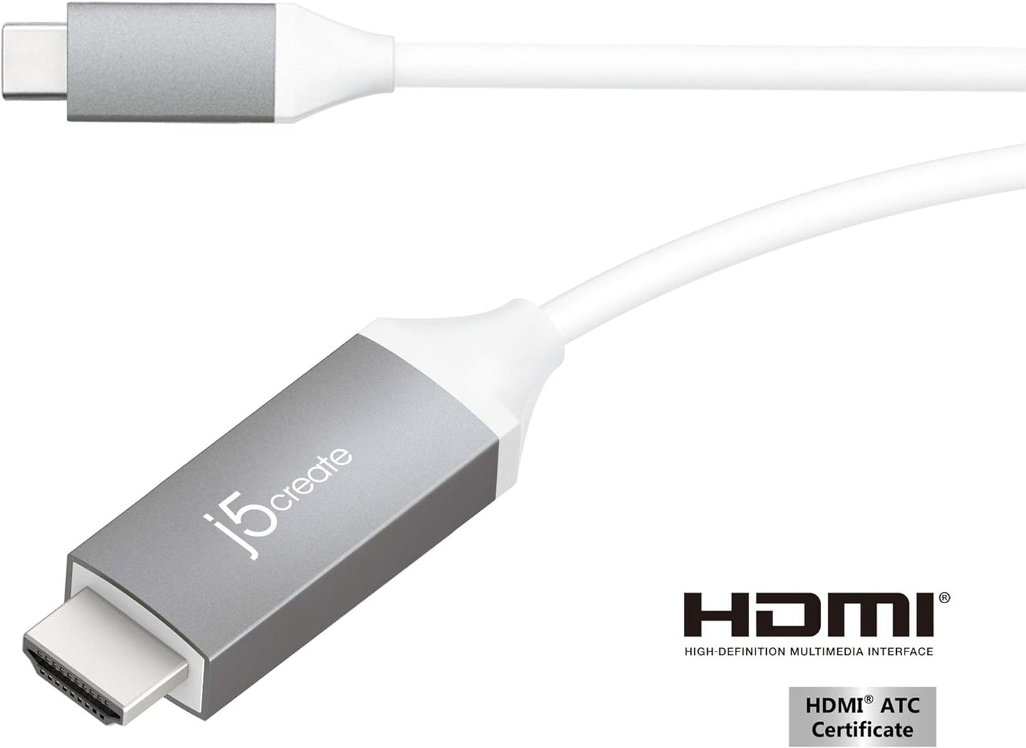 Cable USB-C a 4k HDMI de 1.8 metros con certificado HDMI ATC. j5create