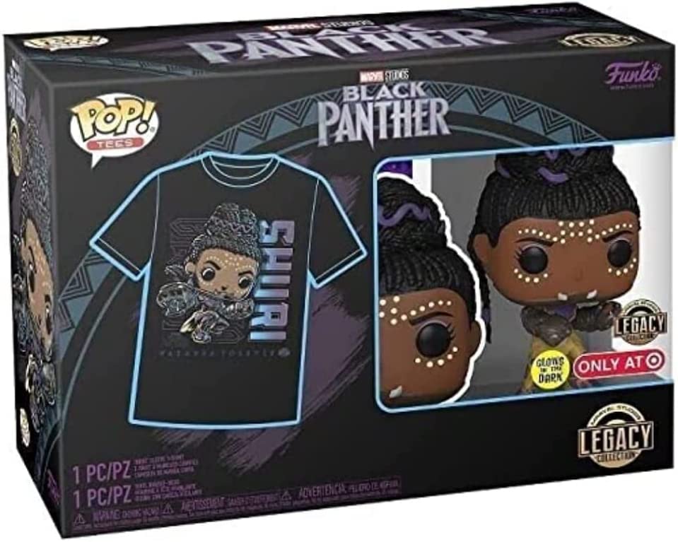 Funko y camisa 2XL de Shuri, Black Panther. Funko Pop Tees.