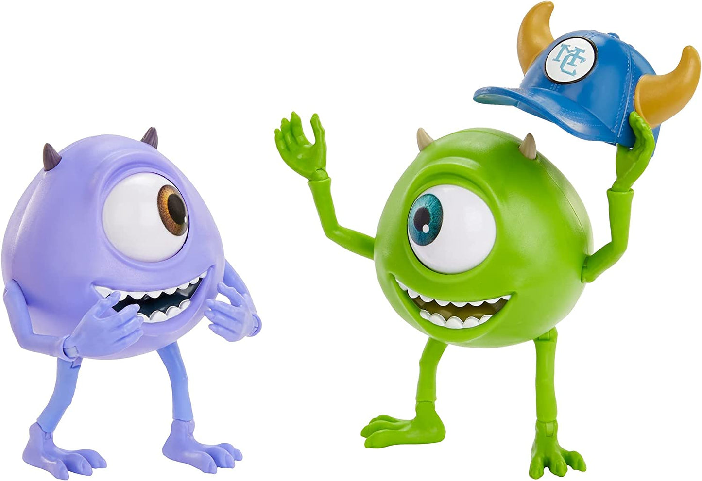 Figuras articuladas originales de Monsters at work, Sulley,Mike Wasowski, Gary Gibbs, Tylor Tuskmon y Val Little. Mattel Pixar