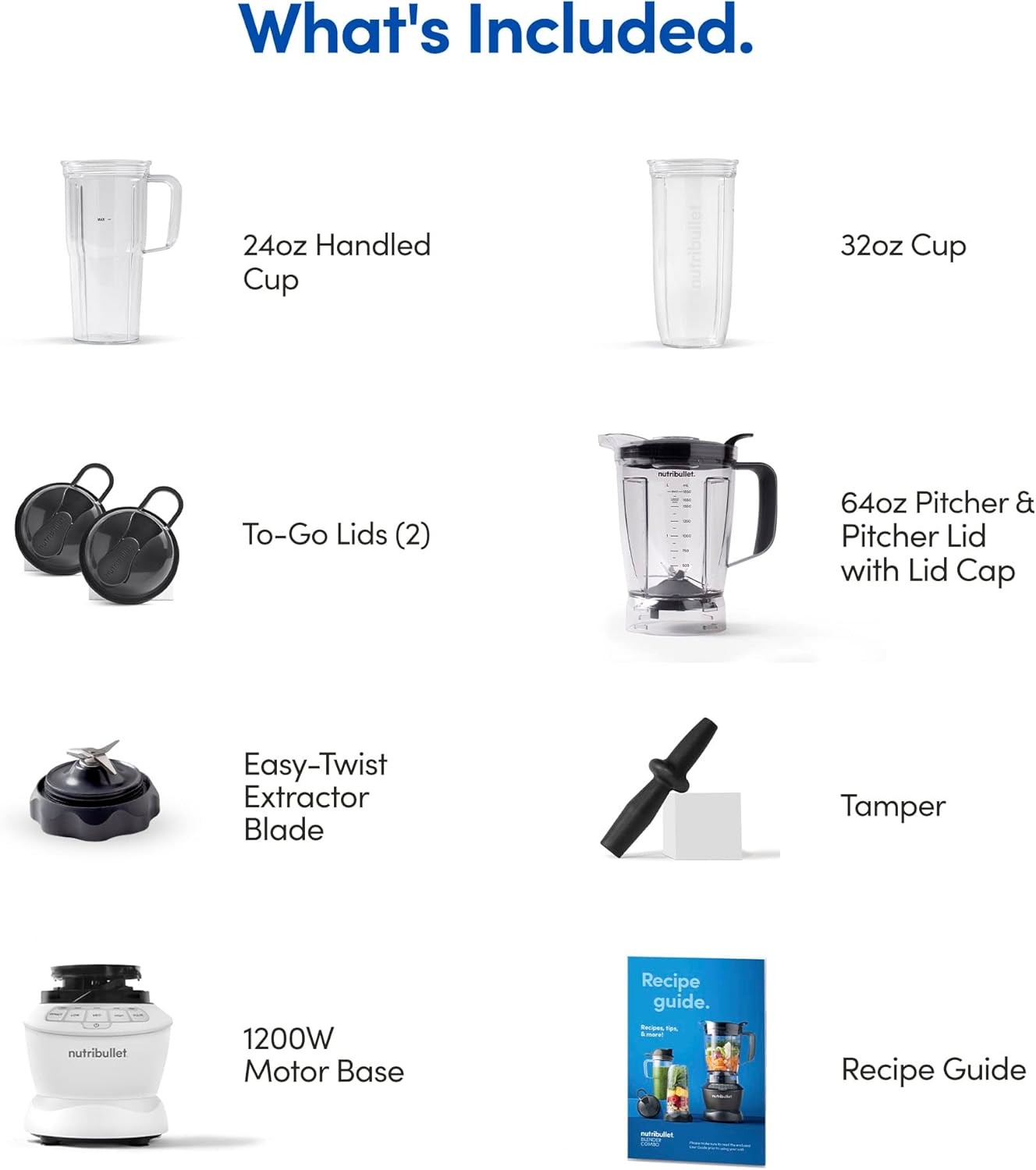 Nutribullet en combo, licuadora + bullet + accesorios, 1200 watts, color blanco