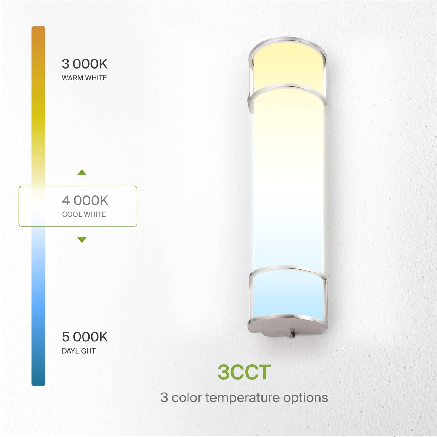 Lampara LED de 61cms de 25 W, 120 V, 1950 LM, 3000 K/4000 K/5000K, regulable.