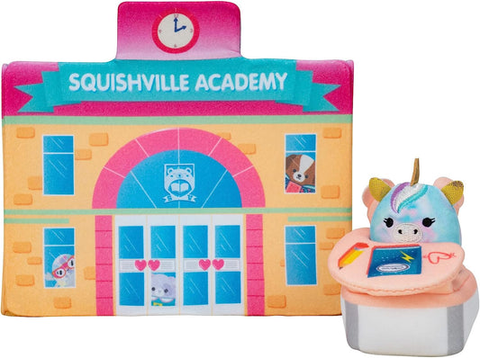 Academia Squishville. Squishmallows Deluxe Academy Playset. Juego de peluche ultrasuave