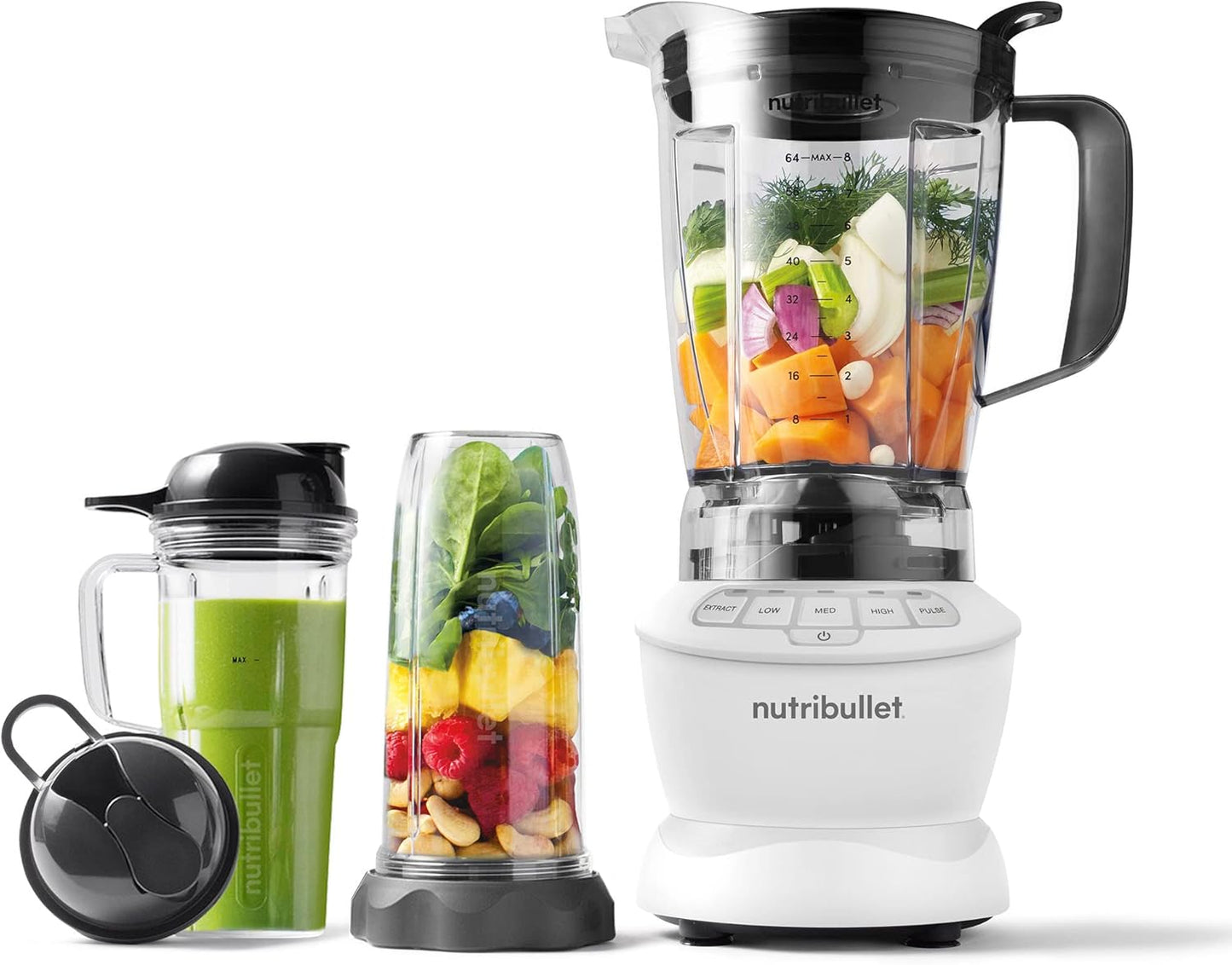 Nutribullet en combo, licuadora + bullet + accesorios, 1200 watts, color blanco