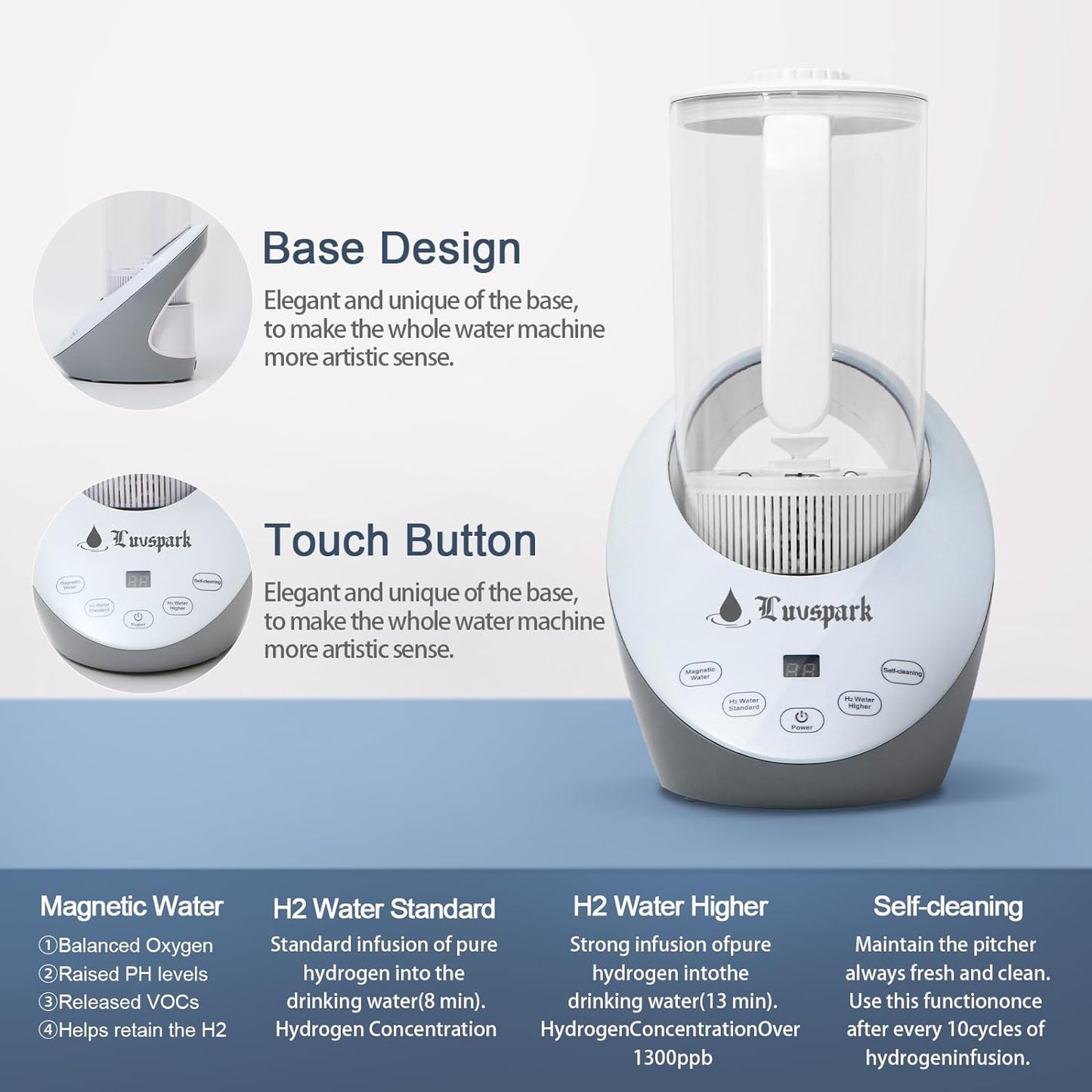 Generador/Maquina de agua de hidrógeno SPE y PEM electrólisis ionizada con pH equilibrado.