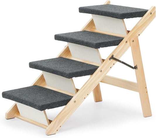 Rampa/Gradas/Escalera de madera para mascotas de hasta 110 libras, plegable
