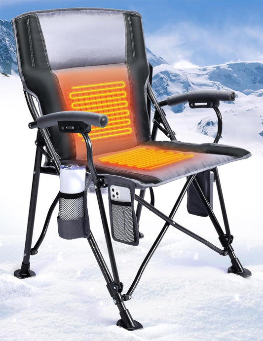 Silla acolchada con calefaccion y plegable para camping y exteriores. Docusvect