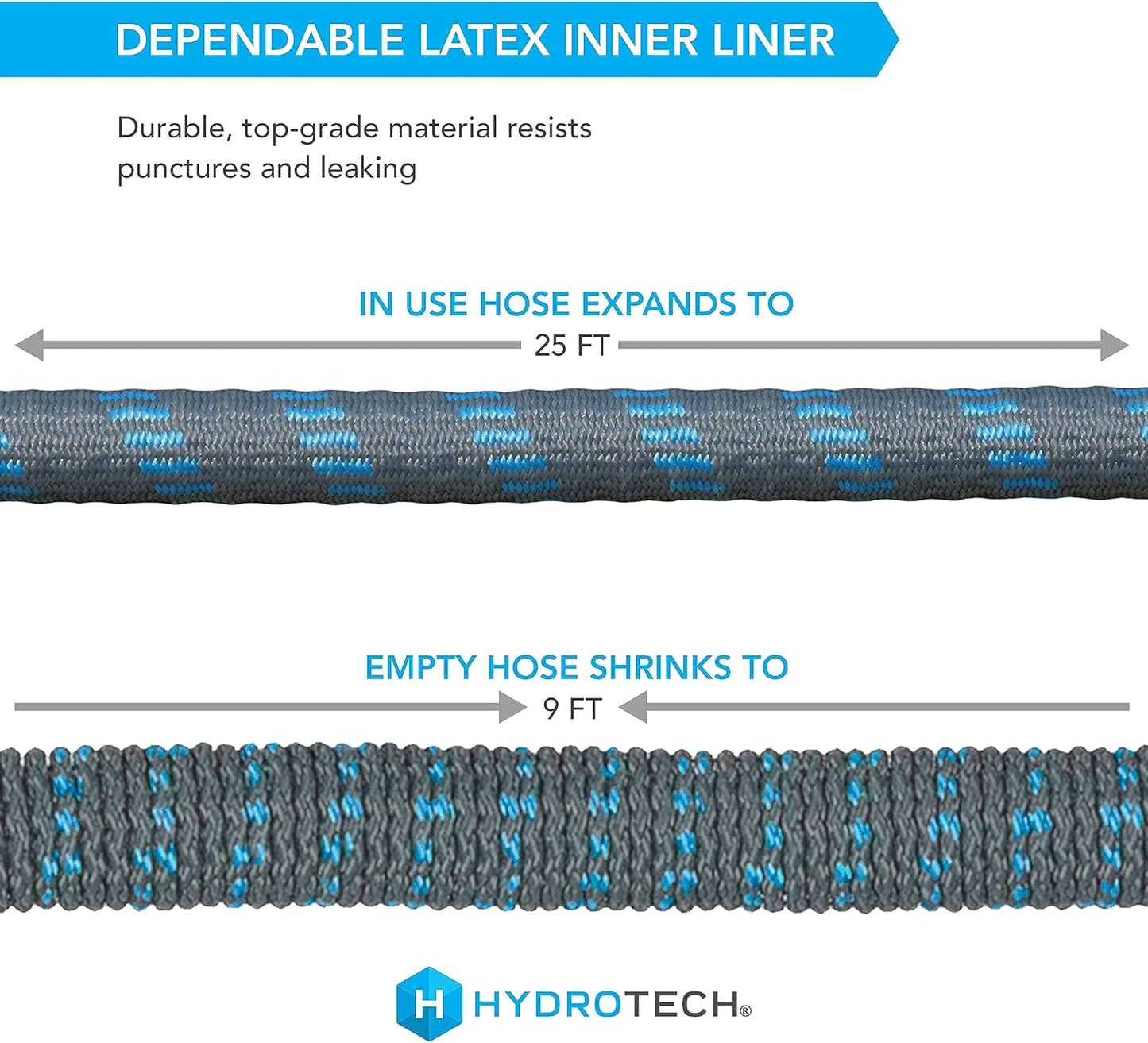 Manguera de agua expandible de 7.6 metros (25 pies). HYDROTECH