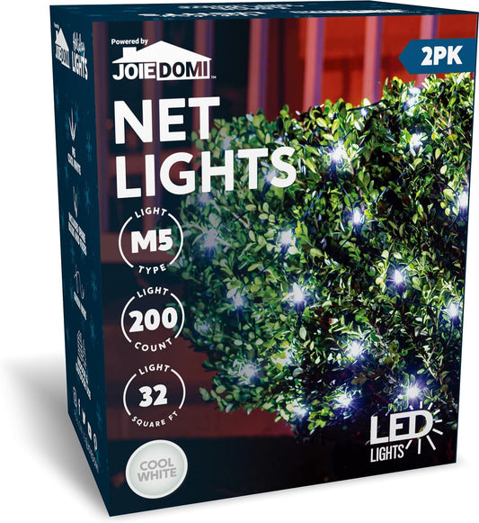 Luces de navidad LED blancas, estilo malla/net  para arbustos. 2 juegos de 100 luces (200 en total). Joiedomi