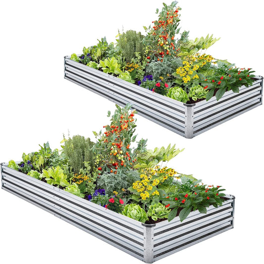 Camas de metal galvanizadas para jardinería de 1.82m, x 1m x 0.30cms.