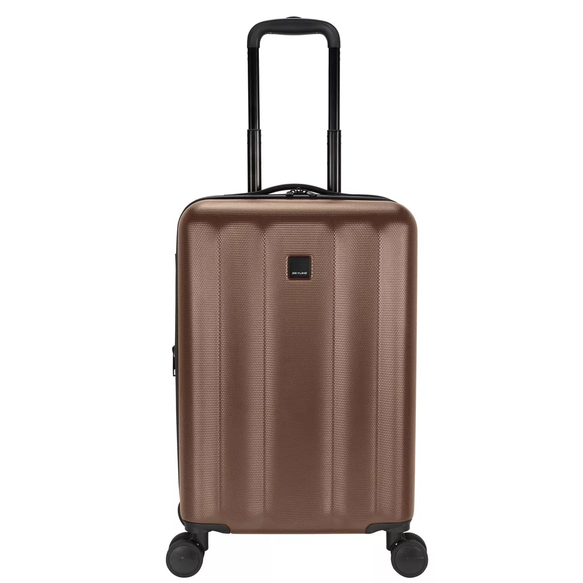 Maleta carry on expandible con rodines color café. Skyline