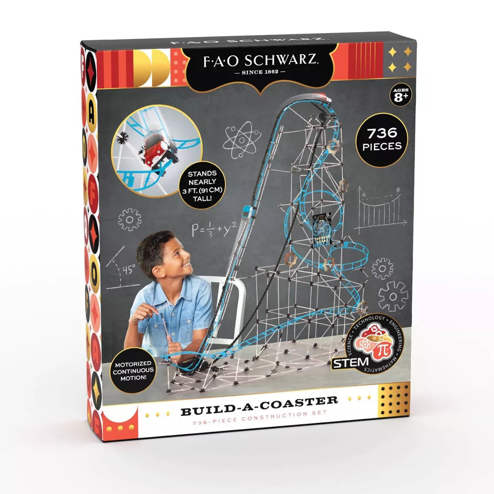 Juego interactivo de contruccion de 736 piezas ¨Construye una montaña rusa¨. FAO Schwarz