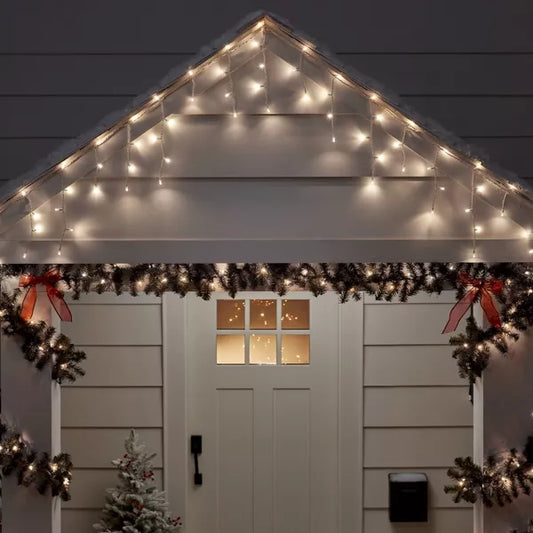 Luces de navidad LED de 3 metros estilo lluvia con 70 bombillas blancas. Wondershop