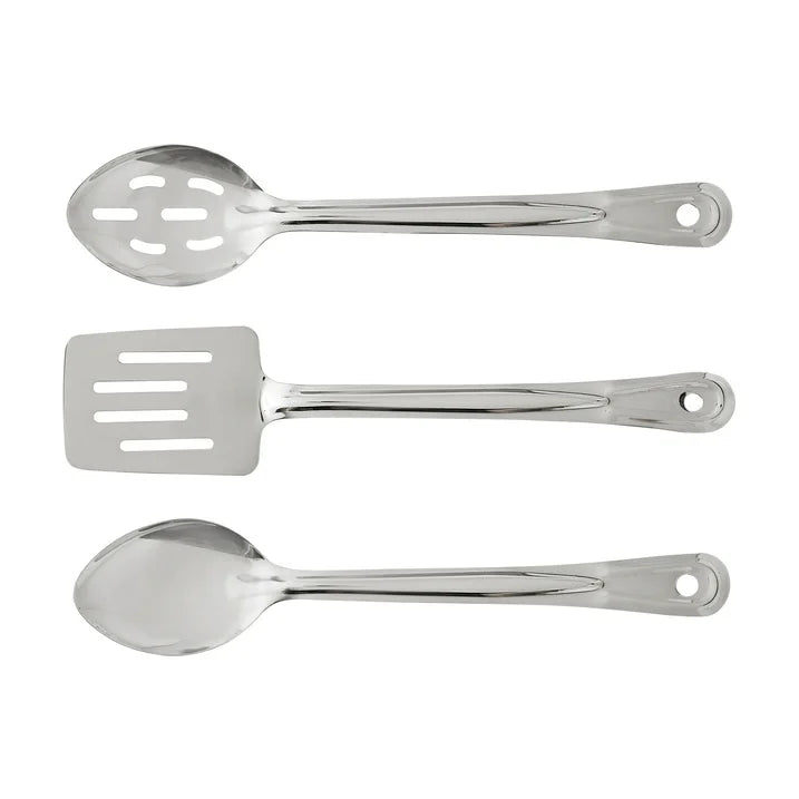 Juego de ollas y utensilios de cocina de 10 piezas de acero inoxidable. Mainstays