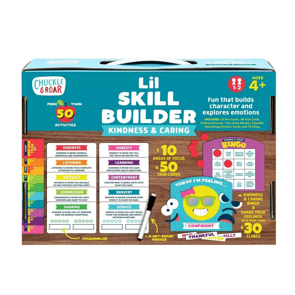 Juego educativo de amabilidad y compasion para niños. Lil Skill Builders: Kindness & Caring Kit - Chuckle & Roar