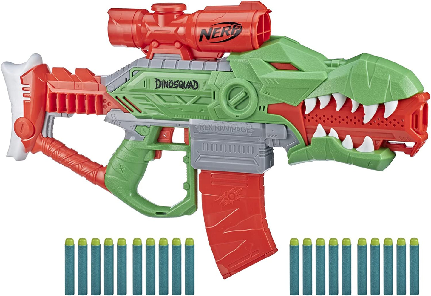 Lanzador de dardos Dinosquad Rex-Rampage. Nerf