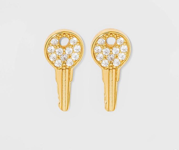 Aretes de plata esterlina bañada con 14k de oro. (SugarFix)